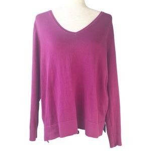 Boden Fuchsia V-Neck Sweater